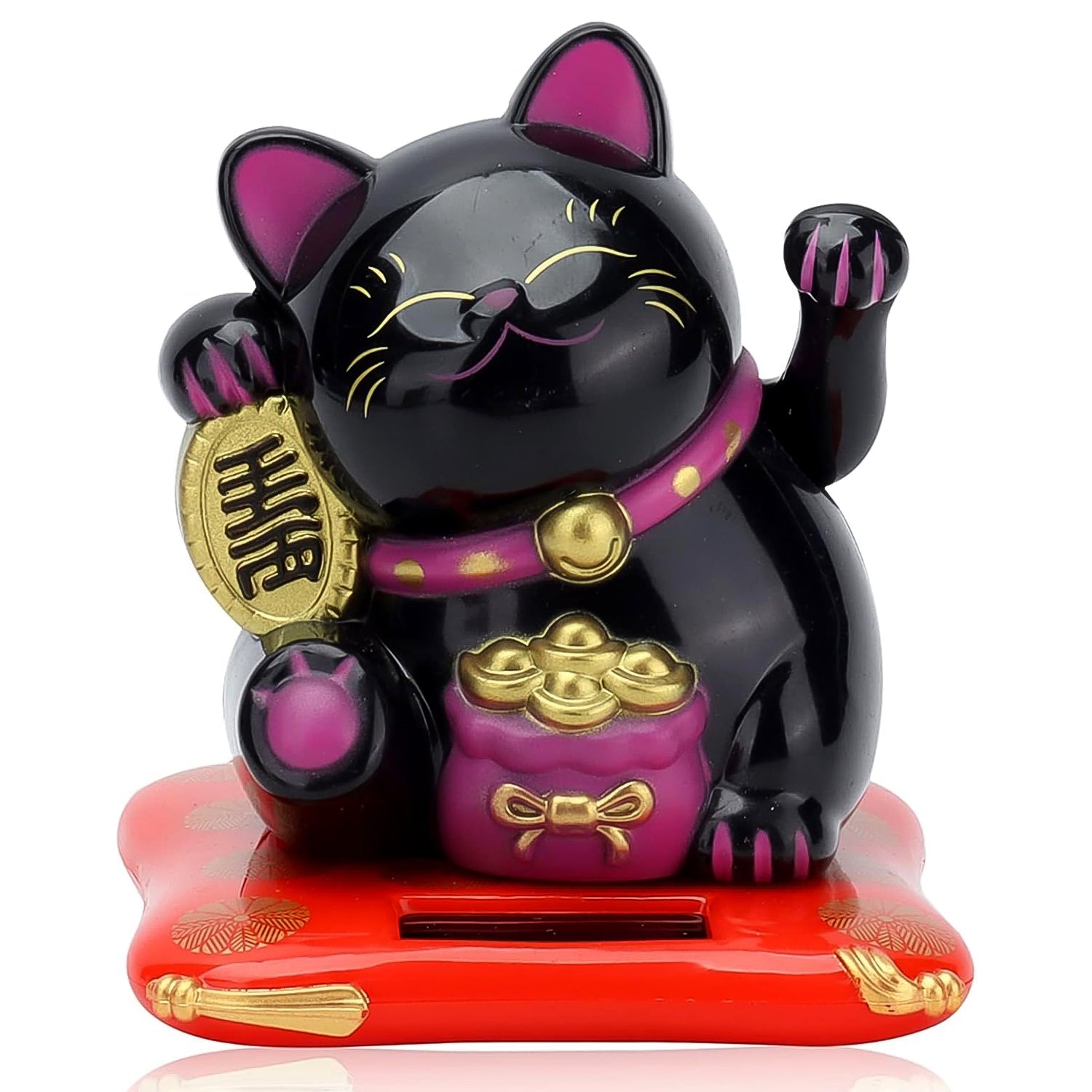 Solar Powered Happy Cat Beautiful with Arm Waves Wealth Cat (1 Pc / Mix Color)-Home Improvement-AniGuess-AniGuess