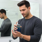 luxury True Blue perfume spray bottle design