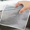 Double-Sided Microfiber Cloth & Stainless Steel Scrubber – (1 Pc, 20x20 cm)-Industrial & Scientific-AniGuess-AniGuess