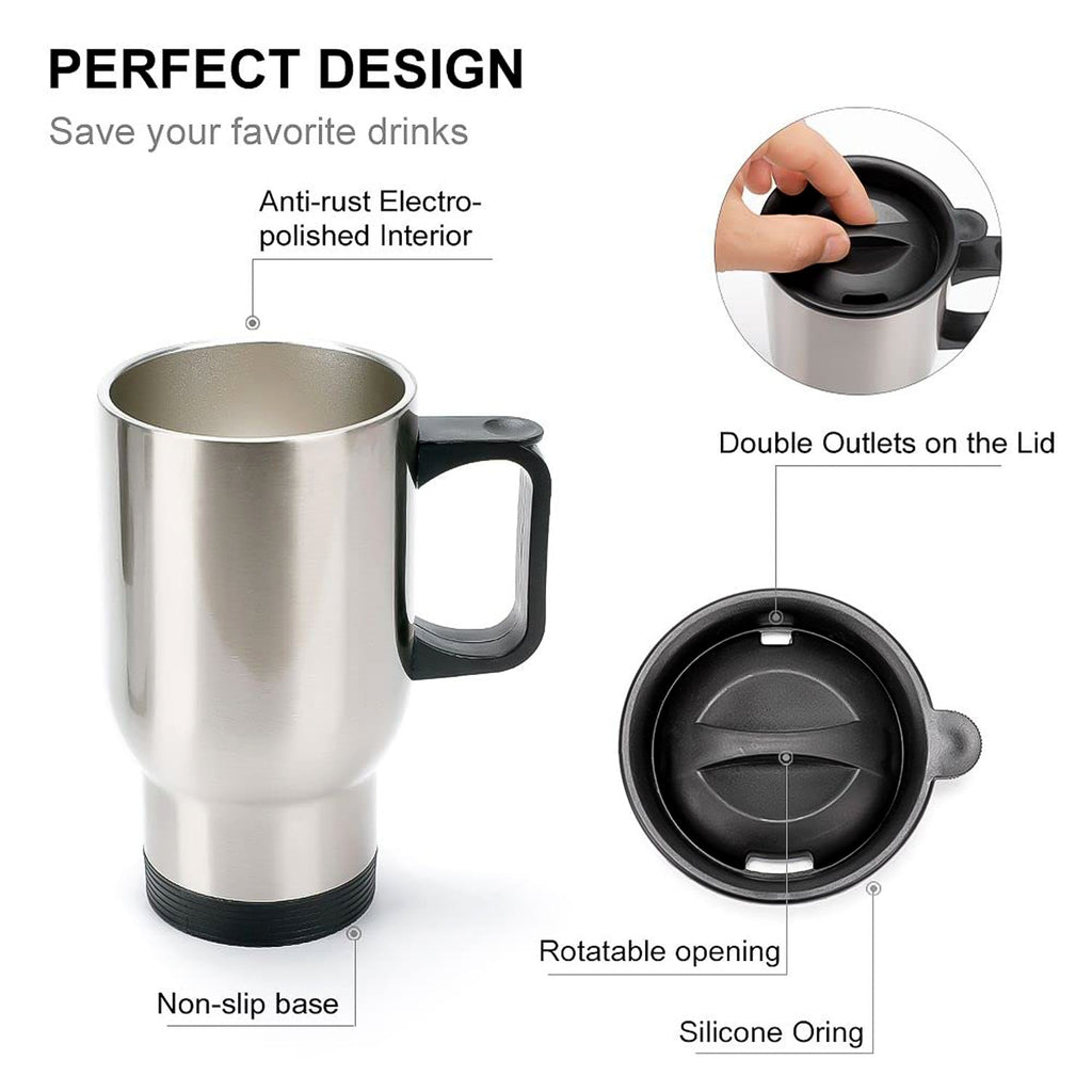 Stainless Steel Vacuum Glass Insulated Glass Coffee Cups, Tumbler (With Lid & Handle / 1 pc)-Home & Kitchen-AniGuess-AniGuess