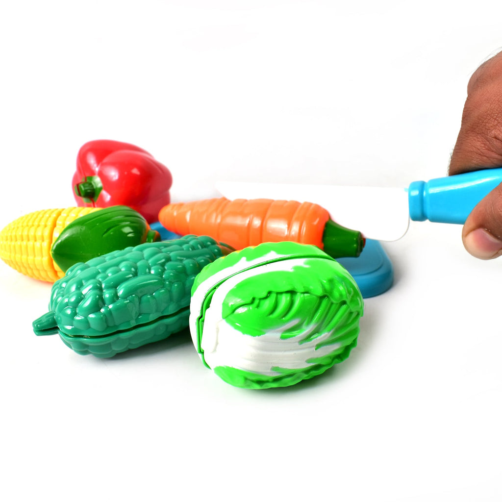 Realistic slice-able fruits and vegetables cut in 2 part play toy set-Toys & Games-AniGuess-AniGuess
