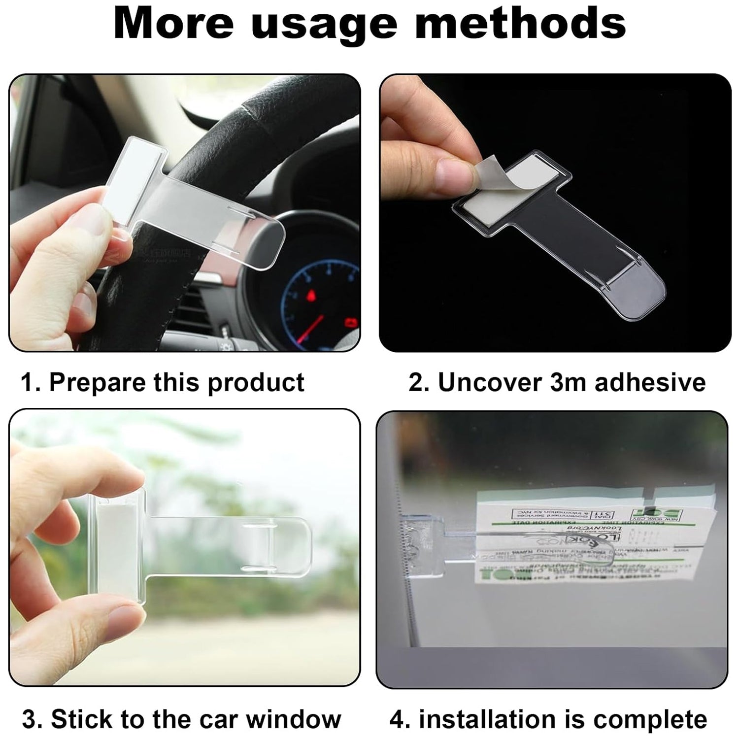Windscreen cardholder, Fastag Stand, Transparent Ticket Holder Car (2 Pc Set)-Car & Motorbike-AniGuess-AniGuess