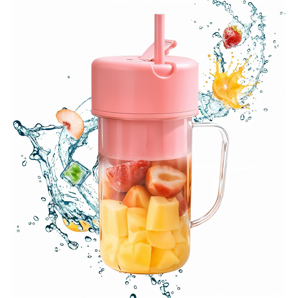 Portable Crusher Juicer With Handle & Straw, USB Rechargeable Multi Blades (420 ML)-Home & Kitchen-AniGuess-AniGuess