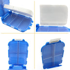 Portable Blue Dual-Sided Pill Organizer Box (1 Pc)