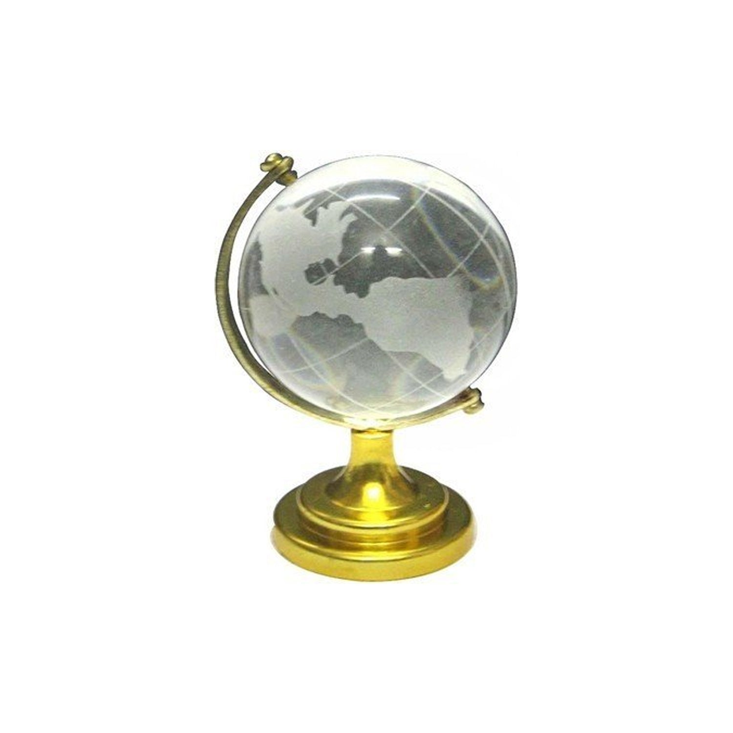 Crystal Globe / World Map 50 mm with Golden Stand (1 Pc)-Office Products-AniGuess-AniGuess