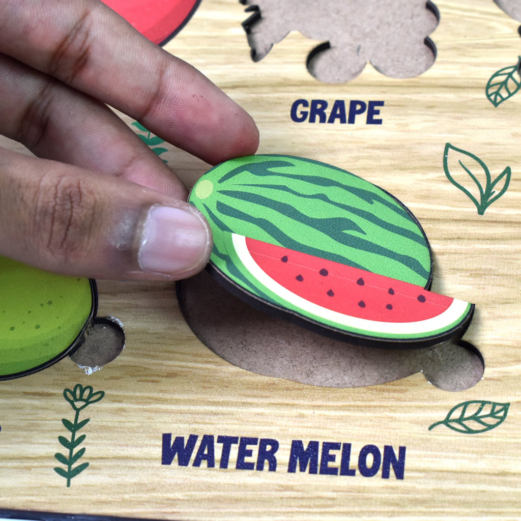 Wooden Fruits Puzzle Learning Educational Board (1 Set / 28×20 Cm)-Toys & Games-AniGuess-AniGuess