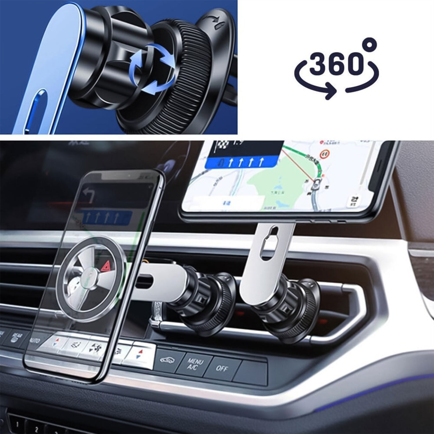 360° Rotatable & Foldable Air Vent Magnetic Phone Holder (1 Pc)-Car & Motorbike-AniGuess-AniGuess