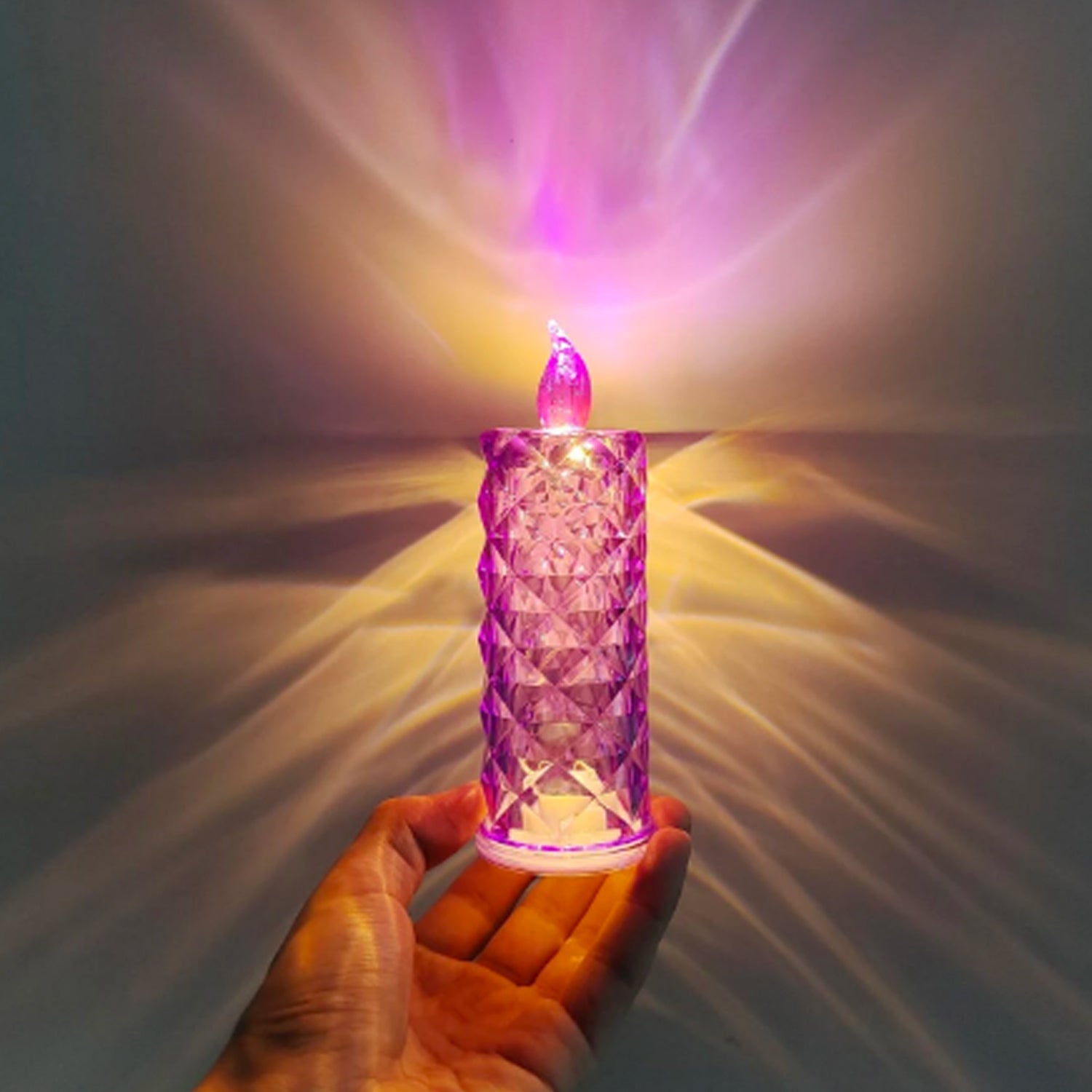 Candles for Home Decoration, Crystal Candlelight, Diwali (1 Pc / Multicolor)-Home Improvement-AniGuess-AniGuess
