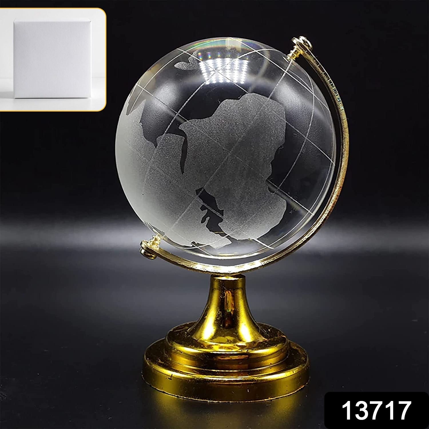 Crystal Globe / World Map 50 mm with Golden Stand (1 Pc)-Office Products-AniGuess-AniGuess