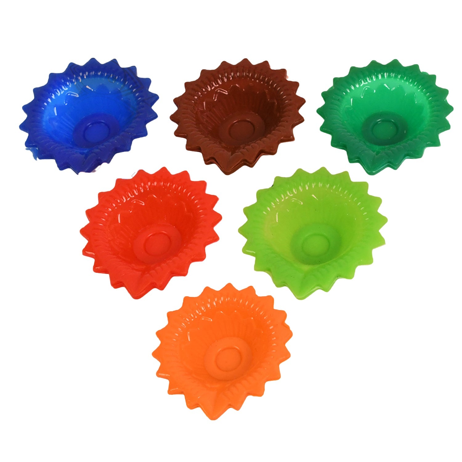 Silicone Diya for Diwali Attractive Design Colourful Diya Combo, Diwali (6 Pcs Set)-Home Improvement-AniGuess-AniGuess