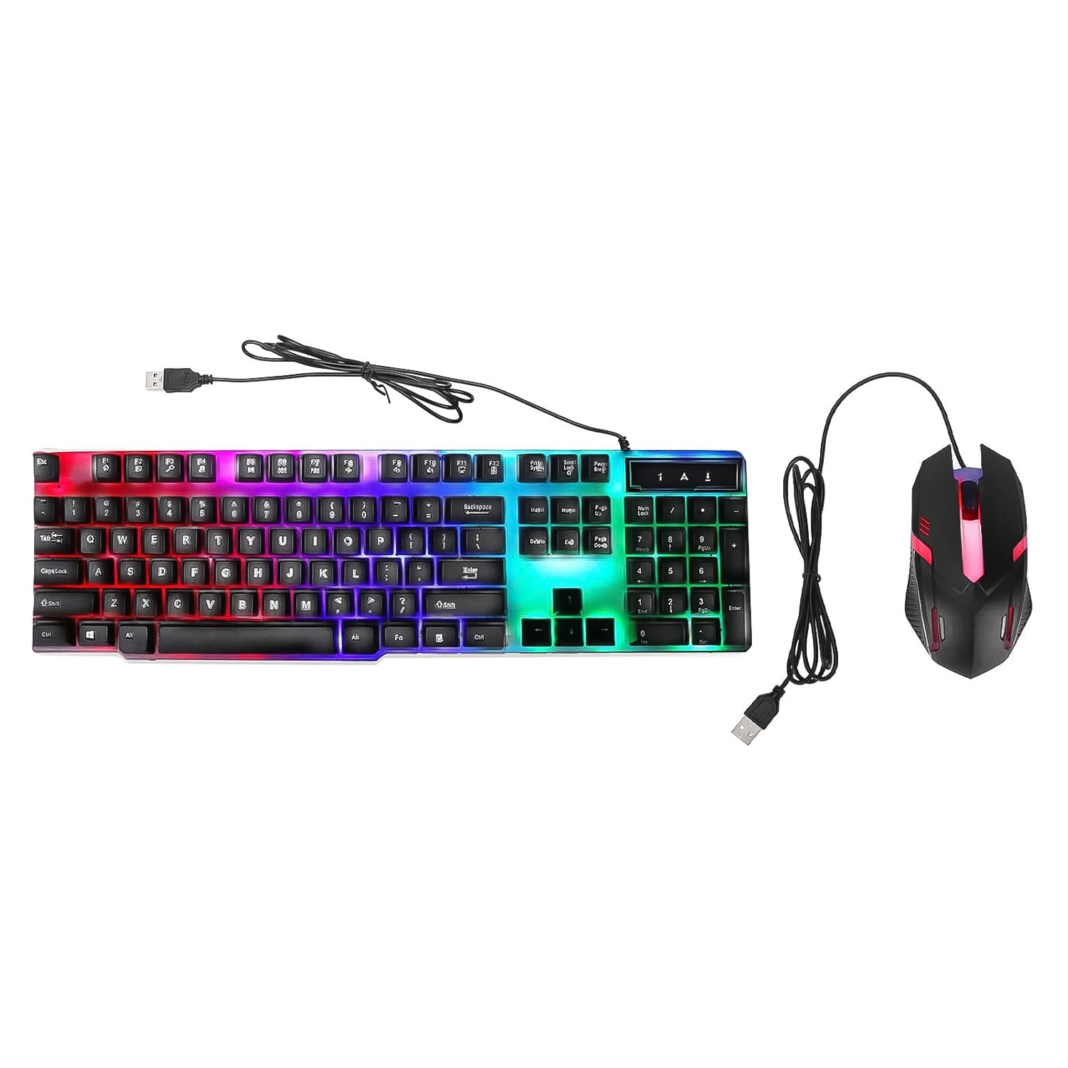 104 Key Colorful Lighting Keyboard Mouse Set (2 Pc Set)-Electronics-AniGuess-AniGuess