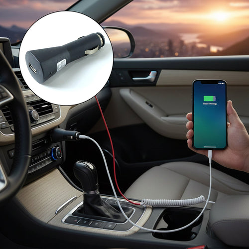 12V Single USB Car Charger Adapter for Mobile Charging (1 Pc)-Car Accessories-AniGuess-AniGuess
