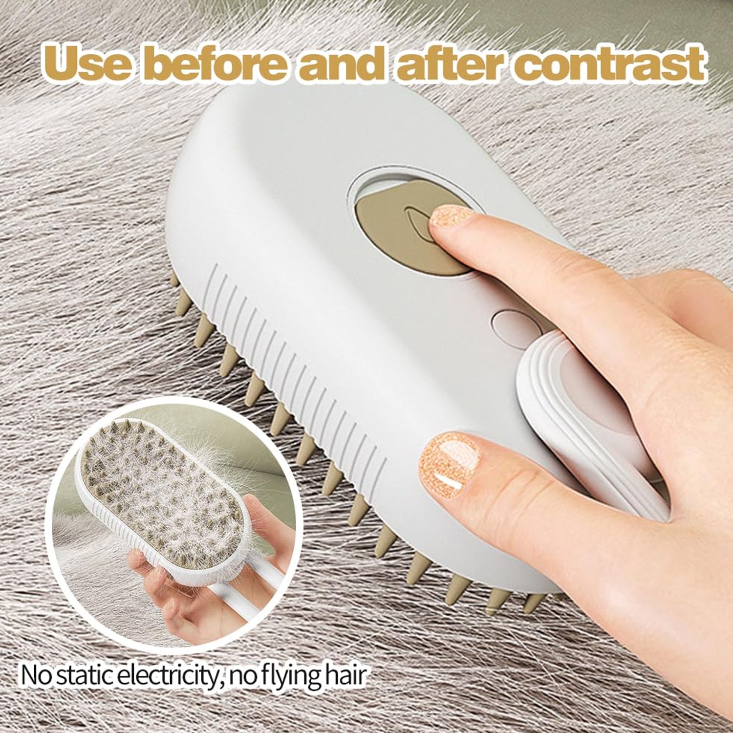 Electric Spray Handle Massage Brush, Hair Removal Brush Steam (1 Pc)-Pet Supplies-AniGuess-AniGuess