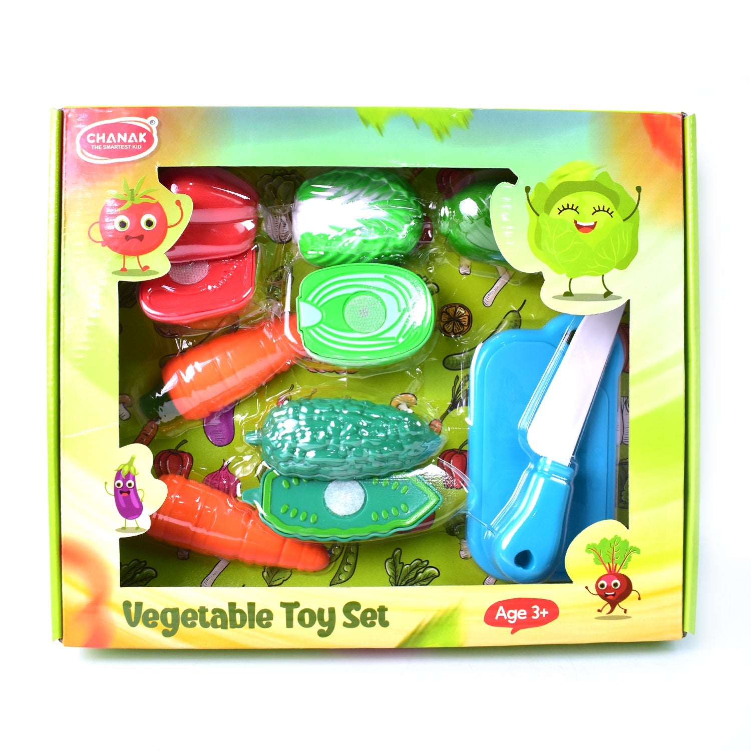 Realistic slice-able fruits and vegetables cut in 2 part play toy set-Toys & Games-AniGuess-AniGuess