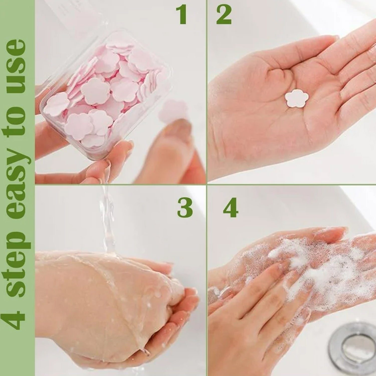 Mini Portable Travel Soap Paper Sheets Flower Shape (100 Pcs Set Approx / Mix Color)-Health & Beauty Accessories-AniGuess-AniGuess
