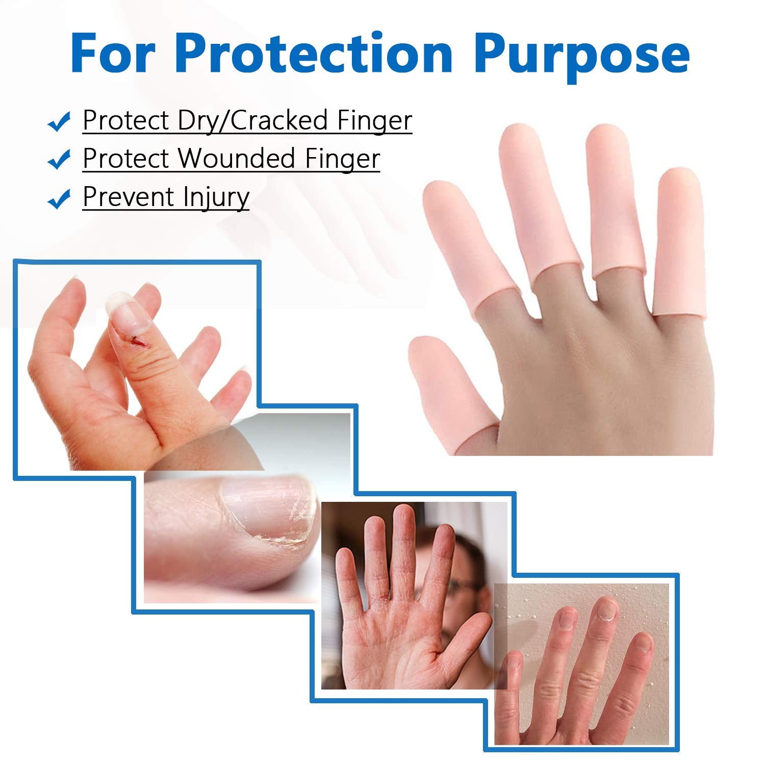 Finger Caps, Silicone Finger Protectors Sleeves (Finger Cots / 5 Pcs Set)-Health & Beauty Accessories-AniGuess-AniGuess