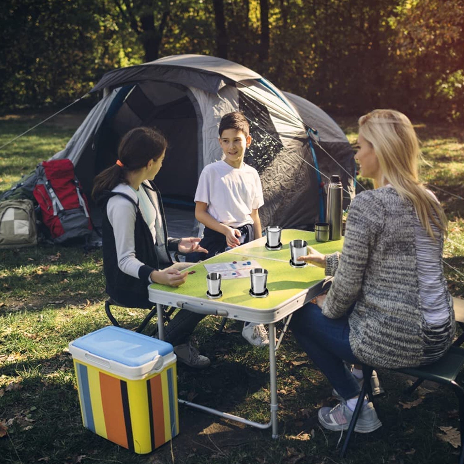 2 in 1 Camping Folding Cup with Keychain (1 Pc)-Home & Kitchen-AniGuess-AniGuess