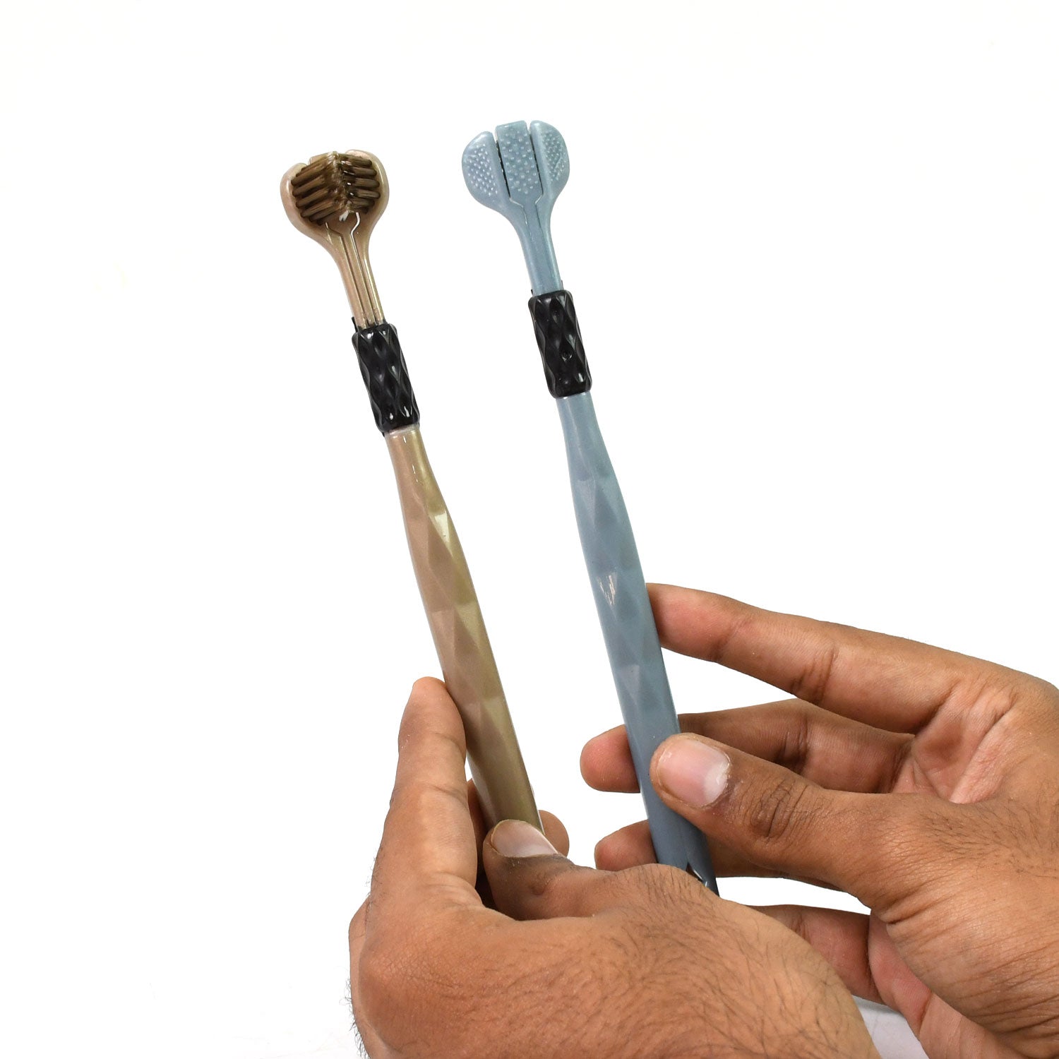 3 Sided Toothbrush, Soft Bristle Toothbrush (2 Pc Set)-Health & Personal Care-AniGuess-AniGuess