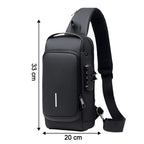  Trendy Anti-Theft Crossbody Sling Bag with USB Port - specs detail shot