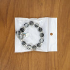 Elegant Black & Crystal Beaded Charm Bracelet