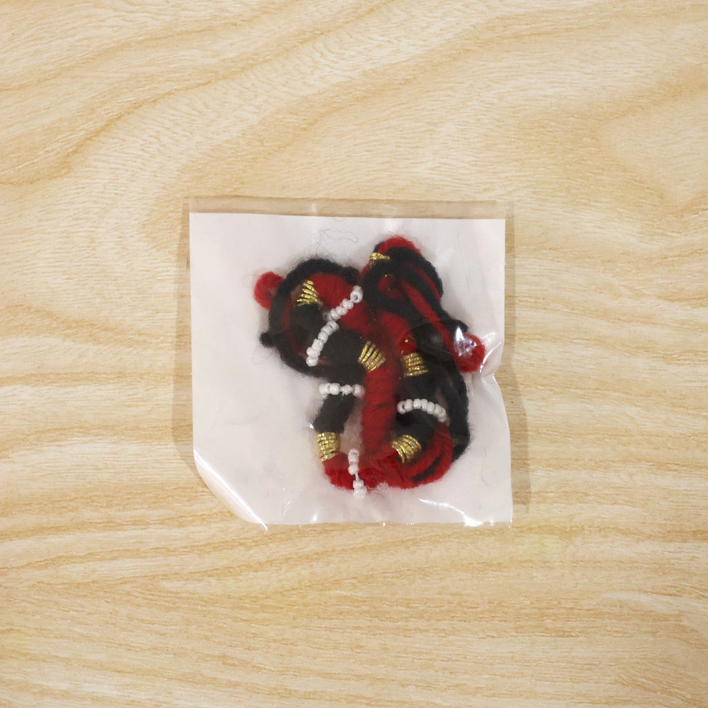 Traditional Handmade Red Black Thread Rakhi for Brother (1 Pc)