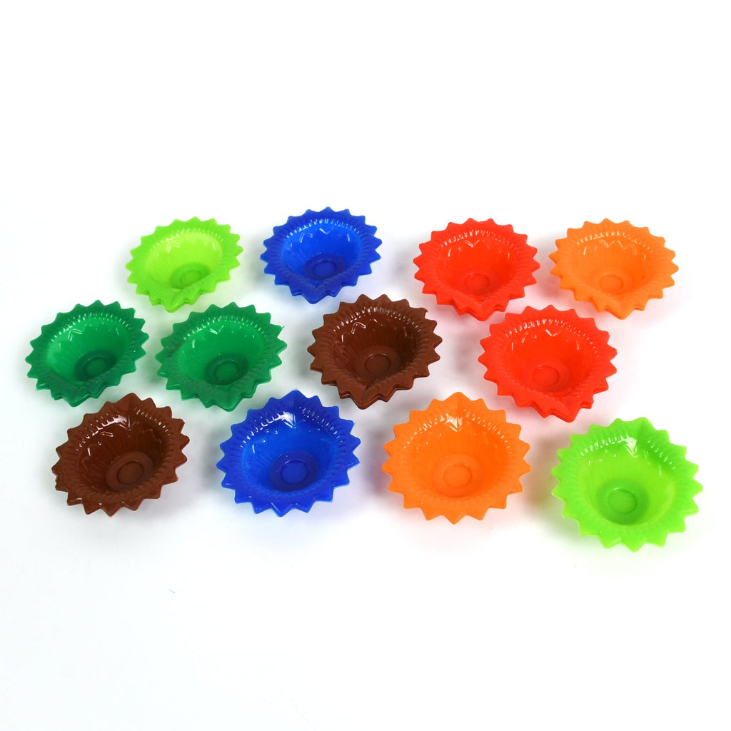 Silicone Diya for Diwali Attractive Design Colourful Diya Combo, Diwali (12 Pcs Set)-Home Improvement-AniGuess-AniGuess