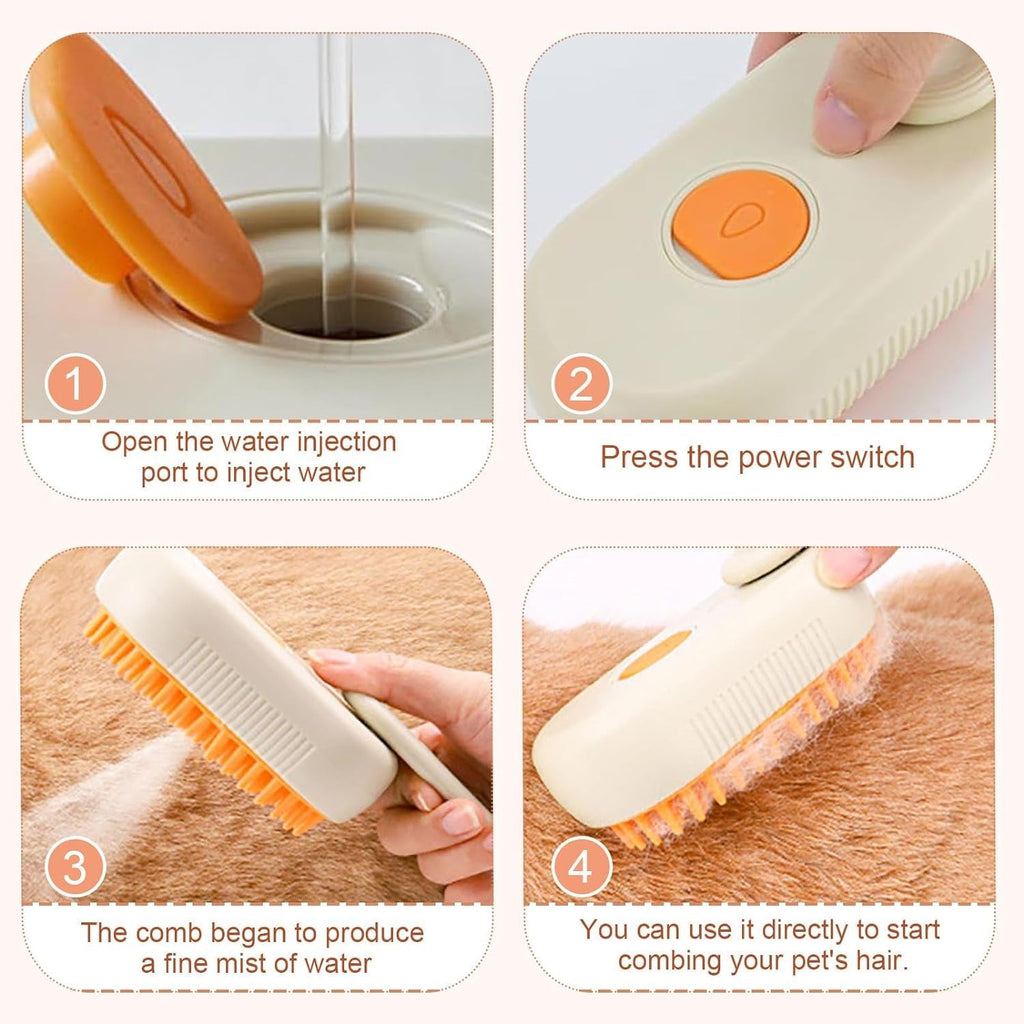 Electric Spray Handle Massage Brush, Hair Removal Brush Steam (1 Pc)-Pet Supplies-AniGuess-AniGuess