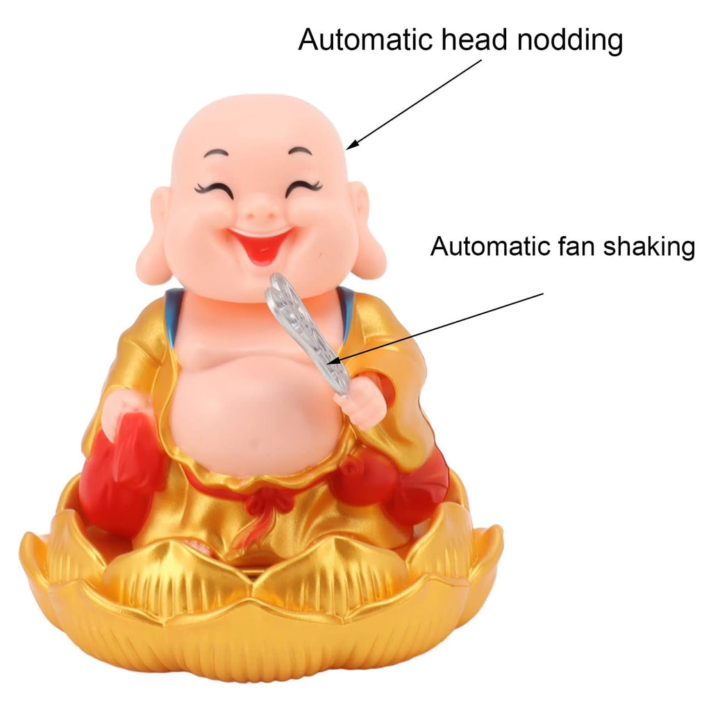 Solar Power Moving Buddha Car Ornament (1 Pc)-Home Improvement-AniGuess-AniGuess
