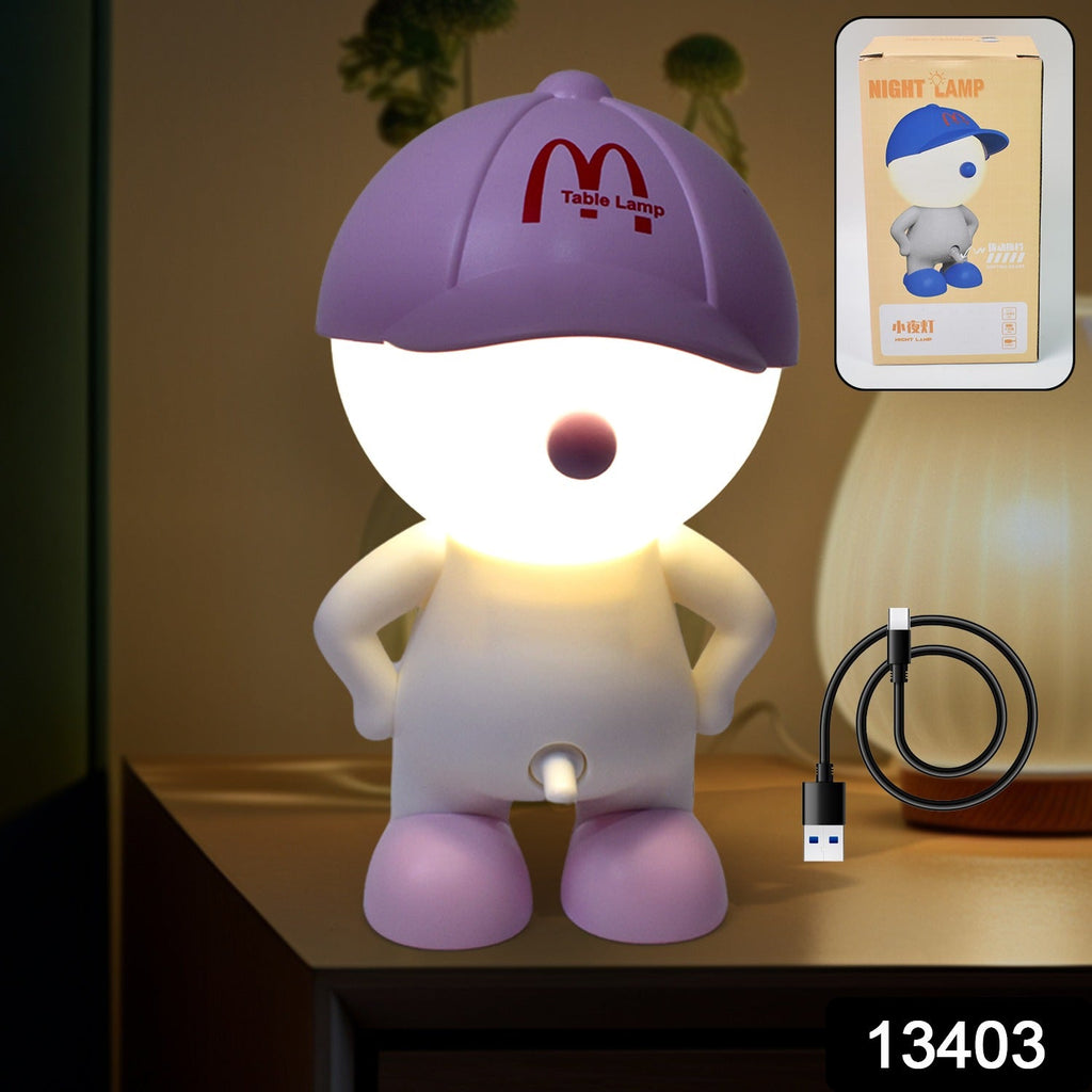 Cute Lovely Cartoon Design LED Desk Night Light With Plastic Head Cap (1 Pc)-Electronics-AniGuess-AniGuess