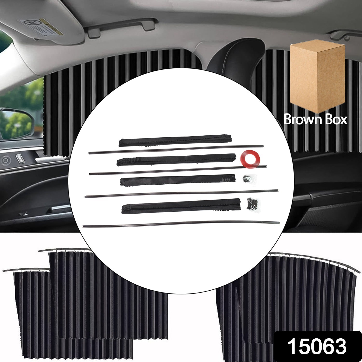 Car Window Curtain Sunshade | 4 Pcs Set with Hooks & Tapes-Car & Motorbike-AniGuess-AniGuess