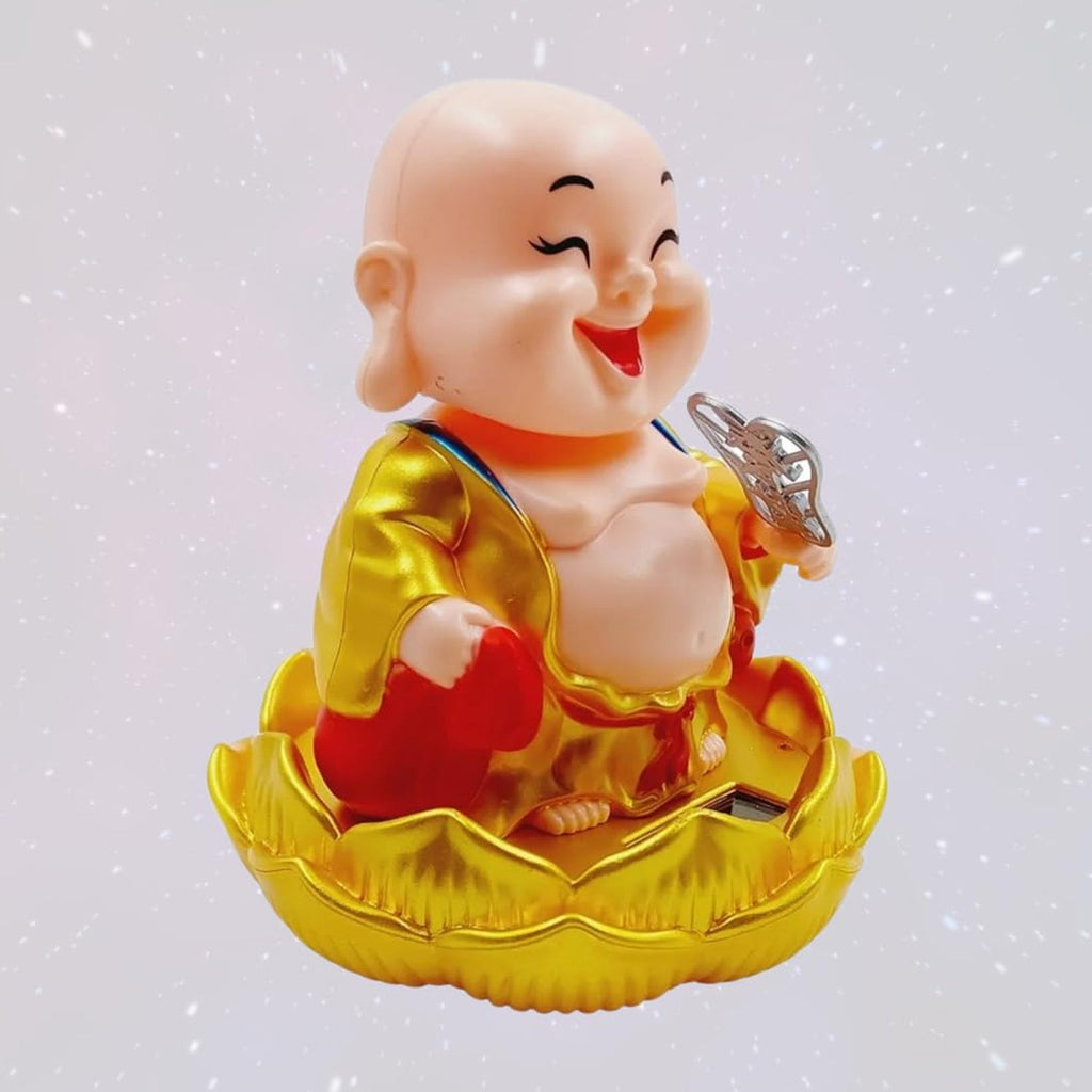 Solar Power Moving Buddha Car Ornament (1 Pc)-Home Improvement-AniGuess-AniGuess