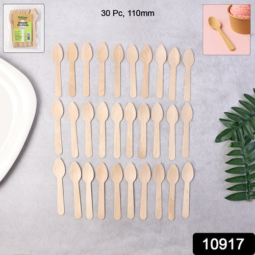 110mm Wooden Tea Spoon – 30 Pcs Pack-Home & Kitchen-AniGuess-AniGuess