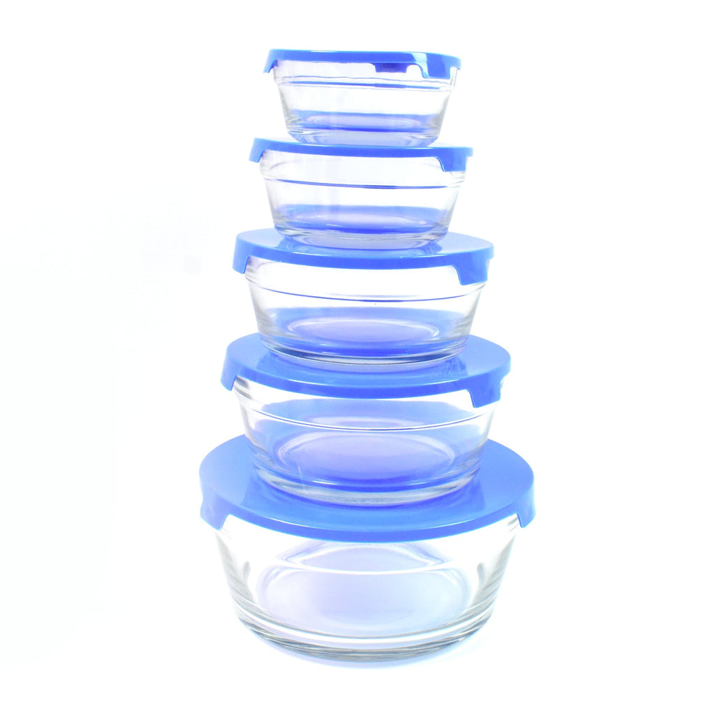 Modern Glass Bowl Set Mixing / Storage Bowls with Lids (5 Pcs Set)-Home & Kitchen-AniGuess-AniGuess