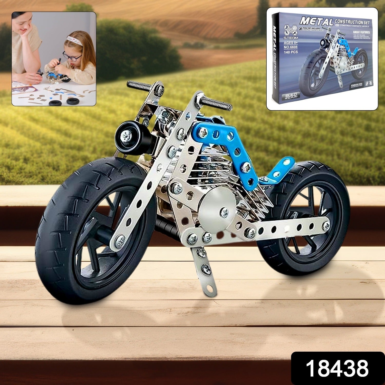 Metal Bike Creative Mechanical Construction Engineering Kit 140 Part Bike Tool-Toys & Games-AniGuess-AniGuess