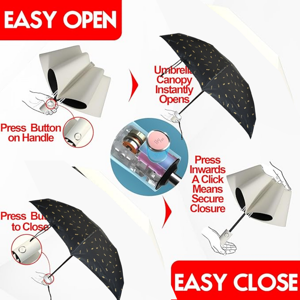 3-Fold Cute Umbrella – Sun & Rain Protection, UV Shield (1 Pc / With Zip Case)-Garden & Outdoors-AniGuess-AniGuess