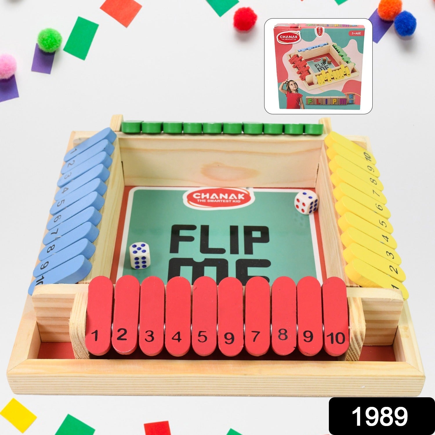 Shut The Box Dice Game, Classic Flip Me Multiplayer Game (1 Set)-Toys & Games-AniGuess-AniGuess