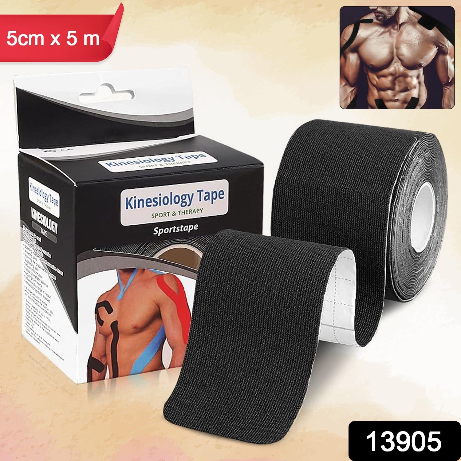 Kinesiology Tape Physiotherapy Tape For Sports Injury Pain Relief (5 cm X 5m / 1 Pc)-Health & Personal Care-AniGuess-AniGuess
