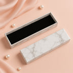 Luxury empty gift box 21x5cm marble-finish with black velvet insert India