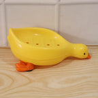 Cute Duck Shape Plastic Soap Holder Box for Bathroom, Kids Soap Dish Tray (1 Pc)