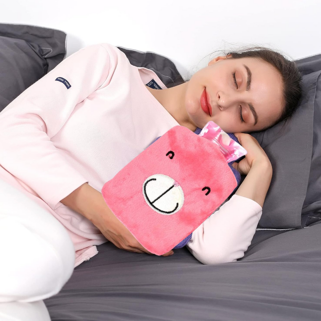 Pink Hot Water Bag with Cover Relief for Neck-Health & Personal Care-AniGuess-AniGuess