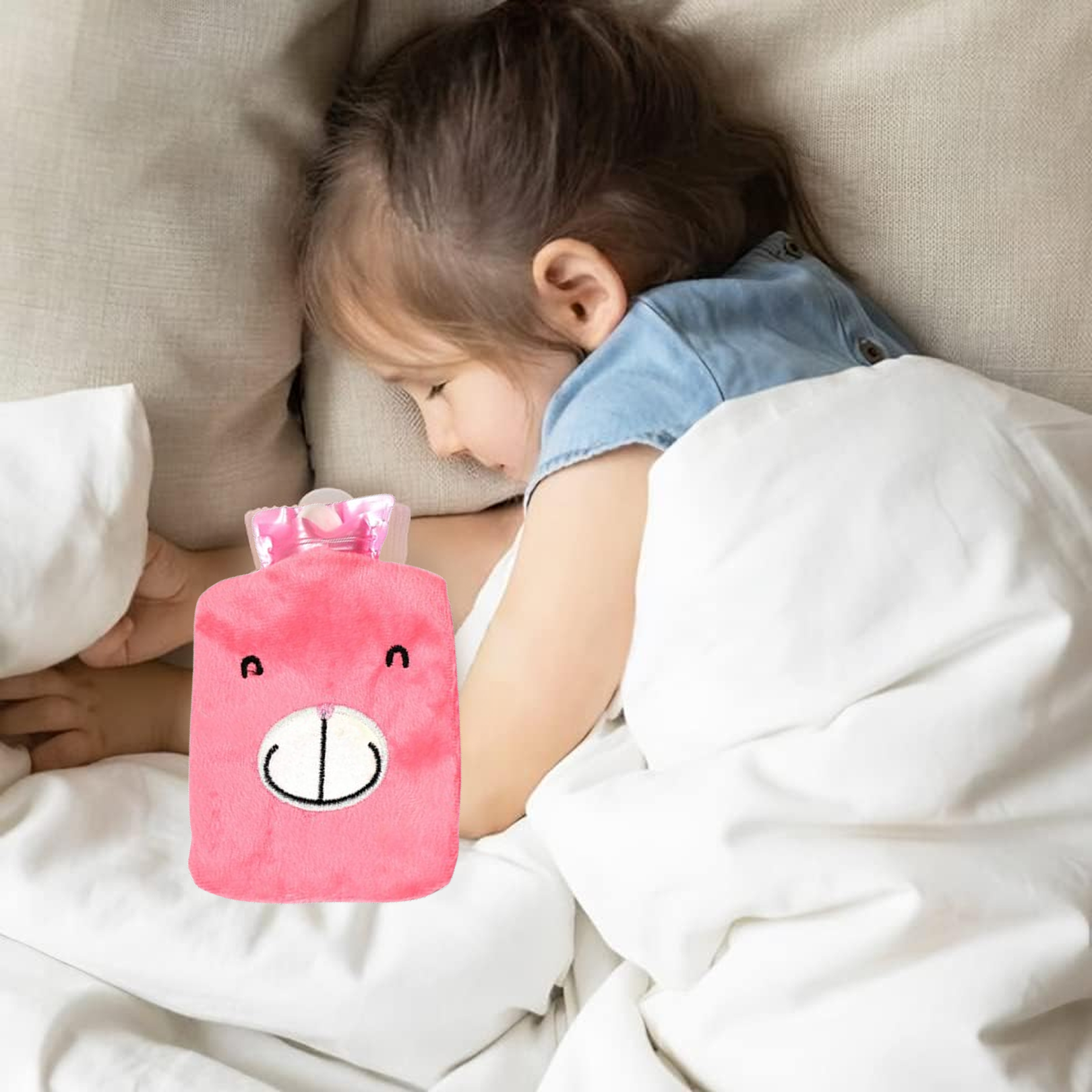 Pink Hot Water Bag with Cover Relief for Neck-Health & Personal Care-AniGuess-AniGuess