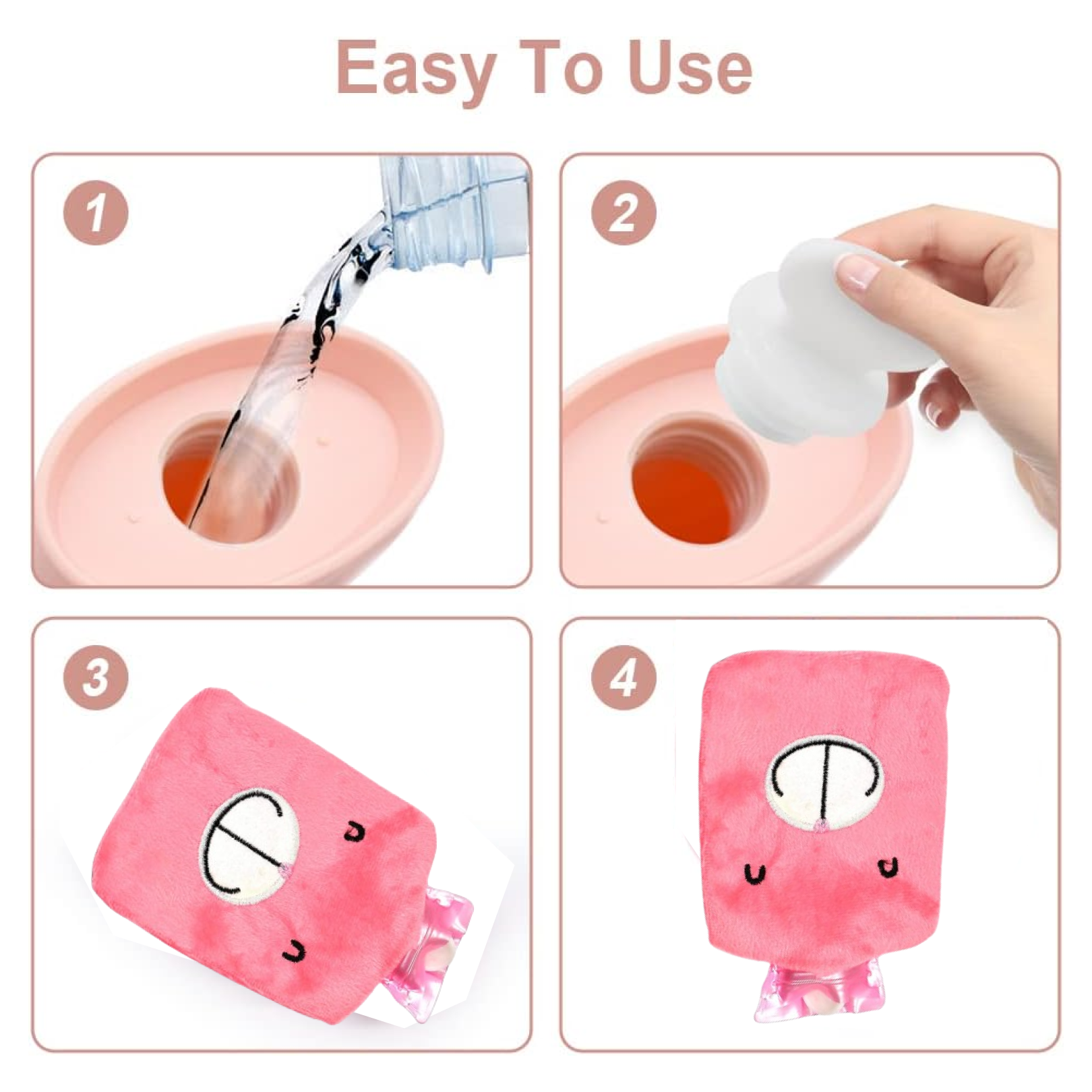 Pink Hot Water Bag with Cover Relief for Neck-Health & Personal Care-AniGuess-AniGuess
