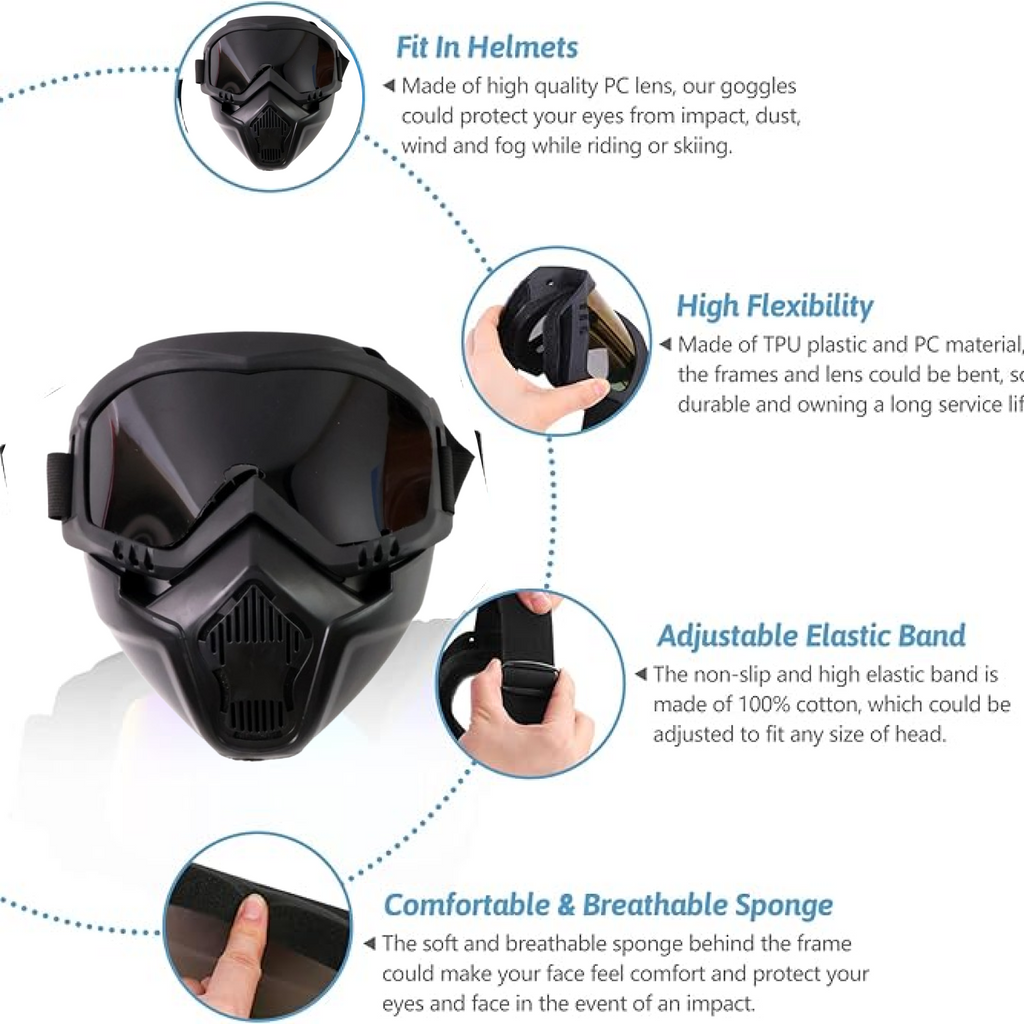 Motorcycle Goggles Off-Road Helmet Goggles Windproof Glasses Goggles Mask (1 Pc)-Car & Motorbike-AniGuess-AniGuess