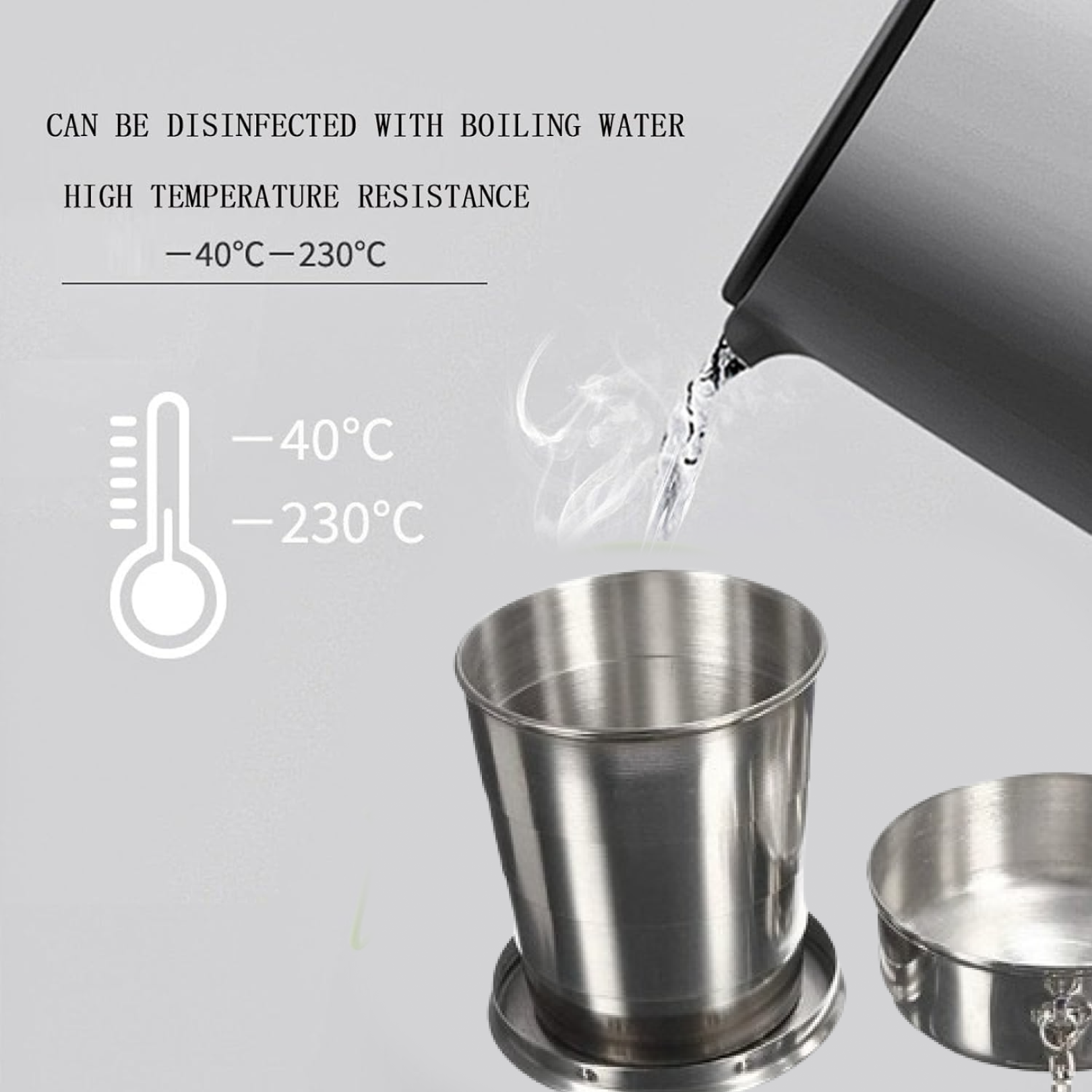 2 in 1 Camping Folding Cup with Keychain (1 Pc)-Home & Kitchen-AniGuess-AniGuess