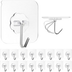  Heavy Duty Flower Adhesive Wall Hooks 10 Pc Set - main product shot