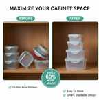 Kitchen Storage Containers Set – Fridge Organizer Lunch Boxes (5 Pcs)