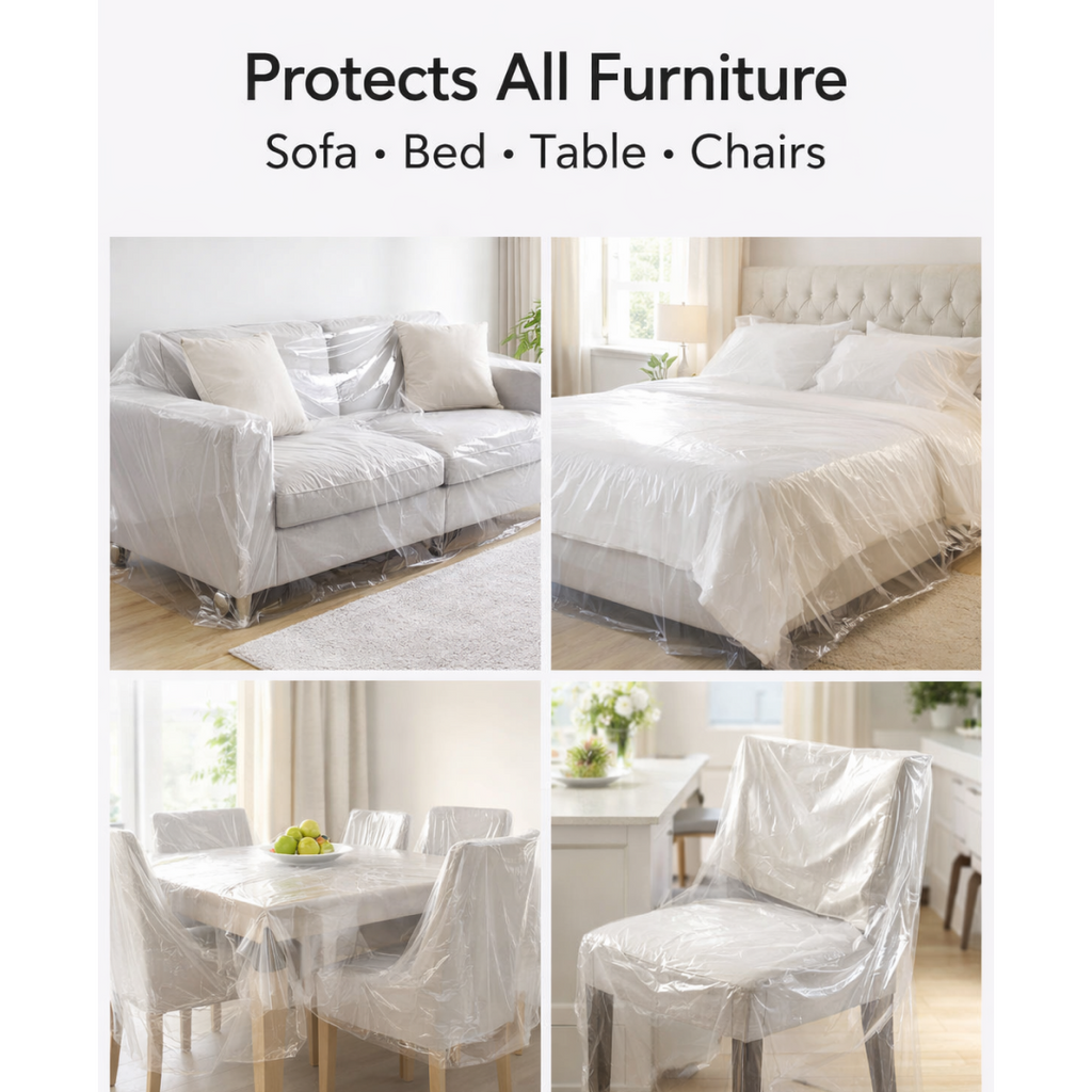 Home Thick Disposable Dust Proof Plastic Furniture Covers (1 Pc / Big)-Home Improvement-AniGuess-AniGuess