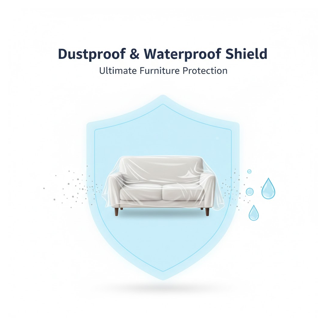 Home Thick Disposable Dust Proof Plastic Furniture Covers (1 Pc / Big)-Home Improvement-AniGuess-AniGuess