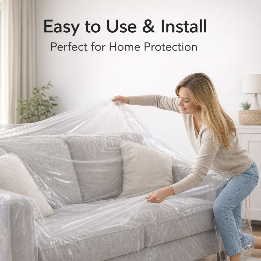 Home Thick Disposable Dust Proof Plastic Furniture Covers (1 Pc / Big)-Home Improvement-AniGuess-AniGuess