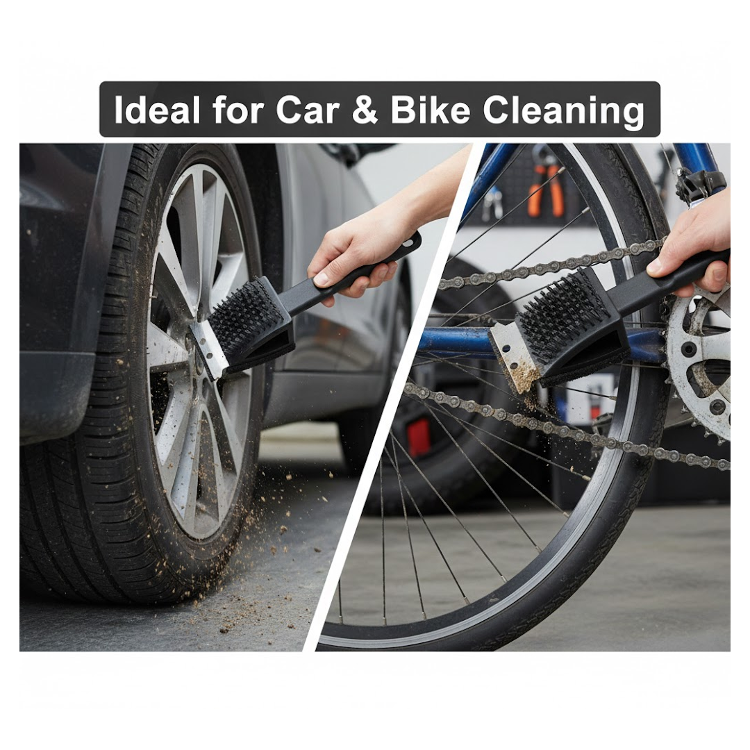 Black 2 Side Use Brush Scarp Cleaning Brush &  Wire Brush for Garage Use-Industrial & Scientific-AniGuess-AniGuess